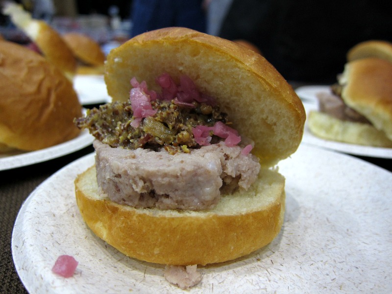 Bread and Wine's Smoked Pork Belly Mortadella, Bacon Mostardo, Pickled Red Onions - really good.jpg