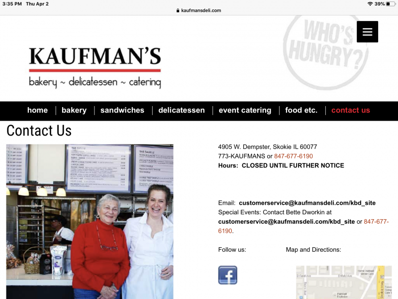 Contact Us - Kaufman's Bakery, Delicatessen & Catering.png